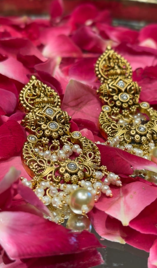 Amira Temple Pearl Earrings