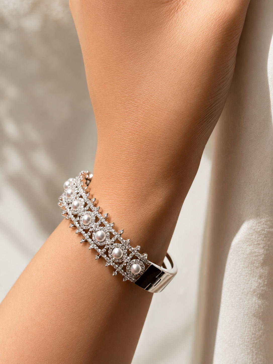 Celeste Pearl Cuff Bracelet